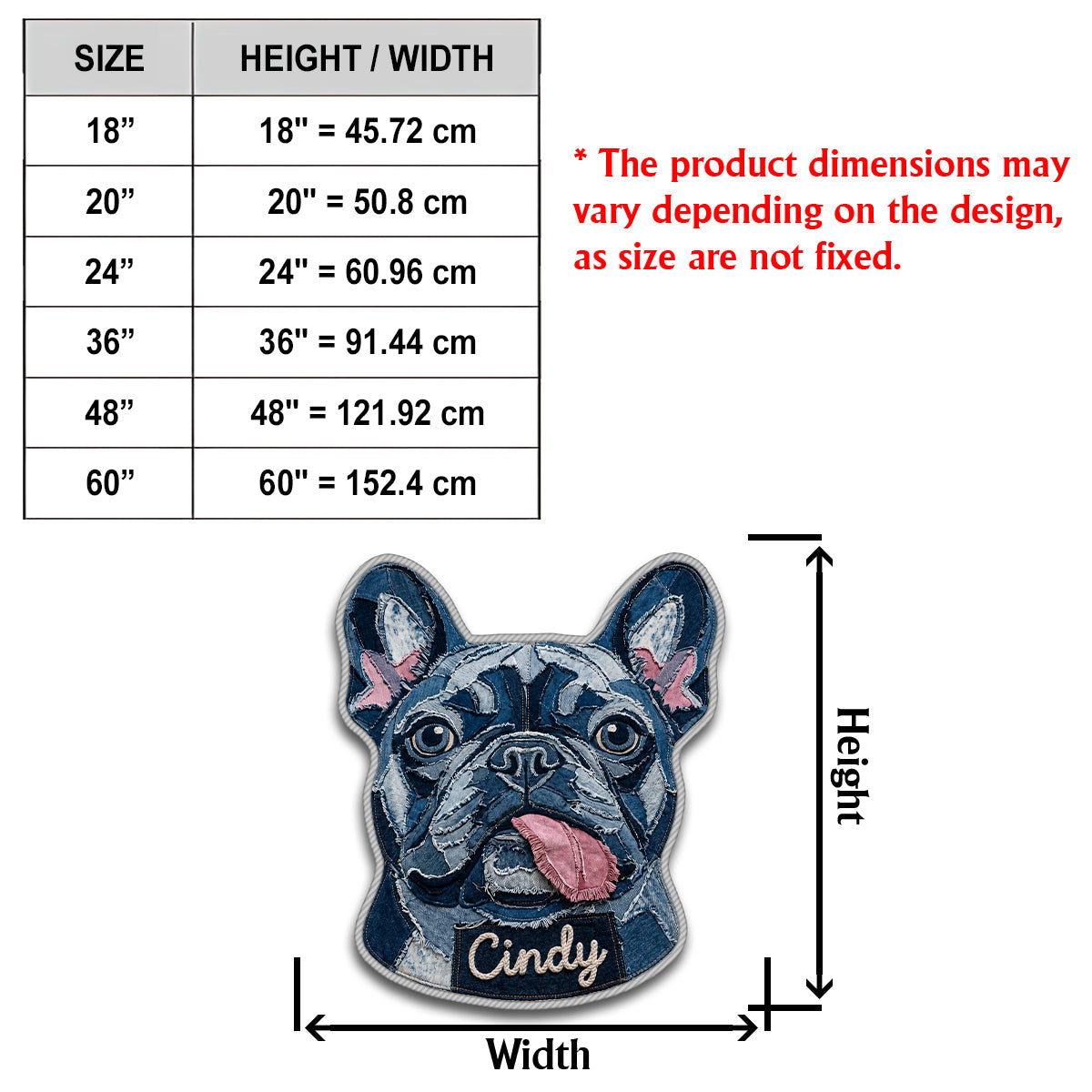 Denim Style Pet Rug - Personalized Dog Non-Slip Tufted Rug