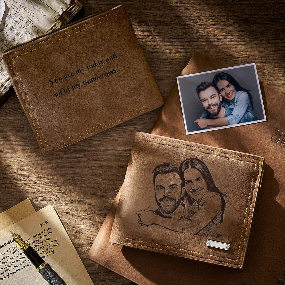 Any Photo - Personalized Engraved Photo Wallet Short Style