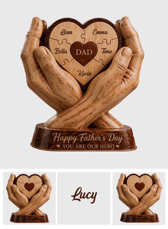 Best Dad Ever - Personalized Father Custom Shaped Wood Plaque