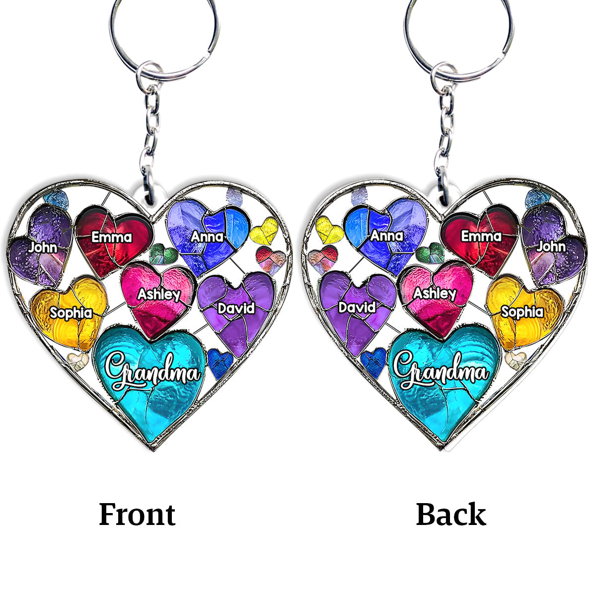 Grandma's Mom's Sweethearts - Personalized Grandma Keychain