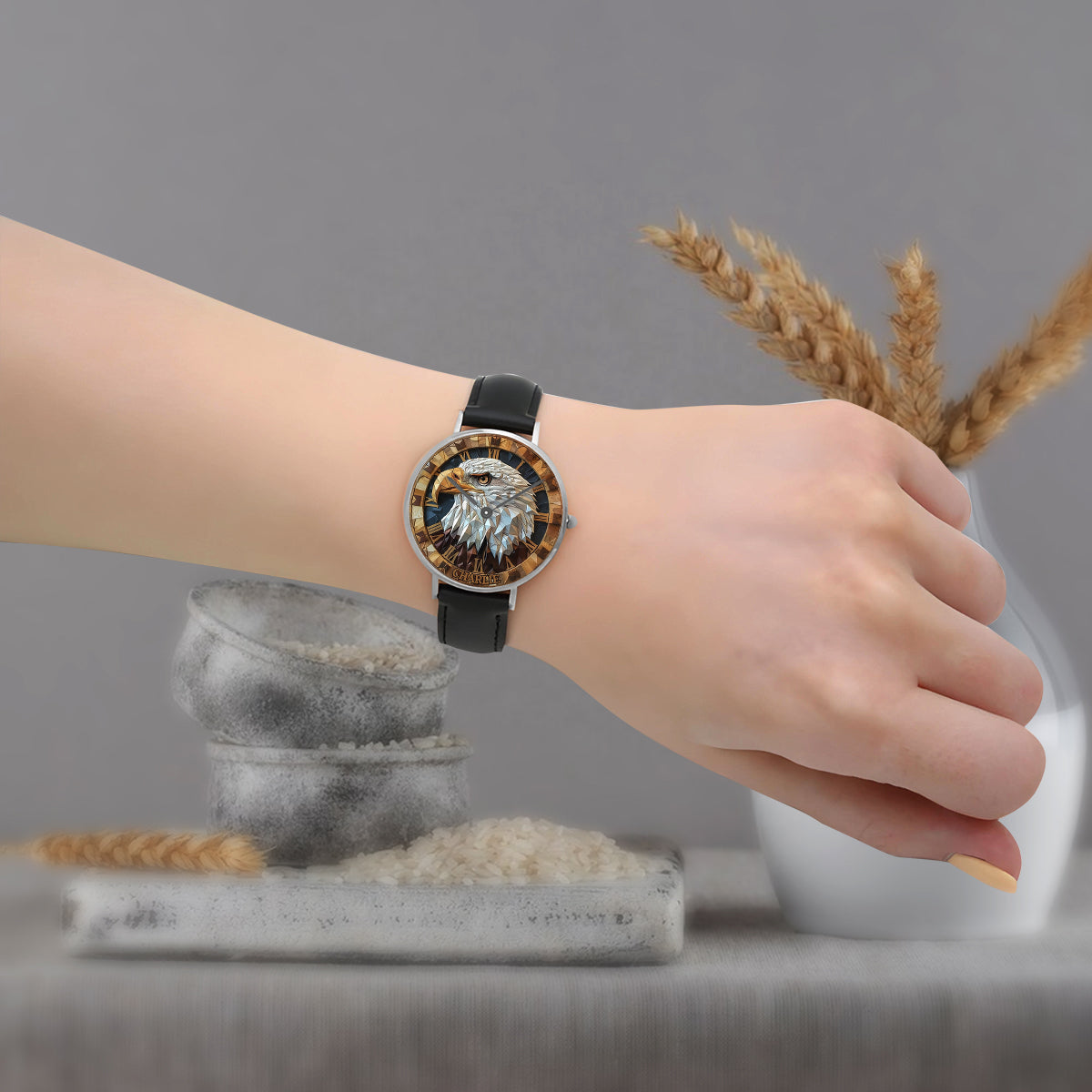 Geometric Eagle - Personalized Bald Eagle Hand Watch