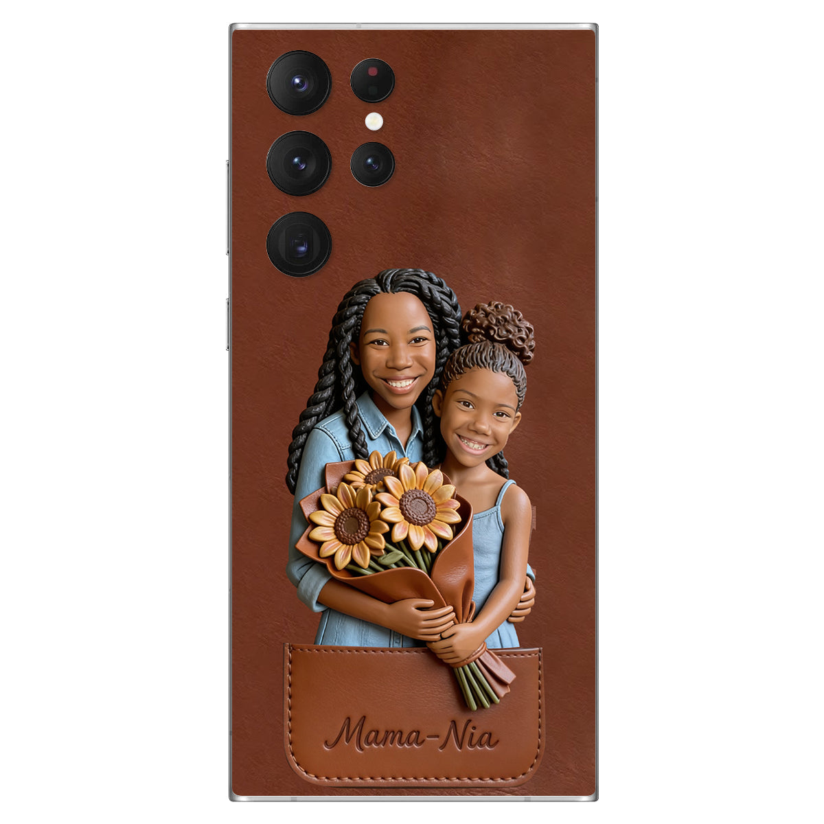 I Love You - Personalized Mother 3D Embossed Leather Phone Case