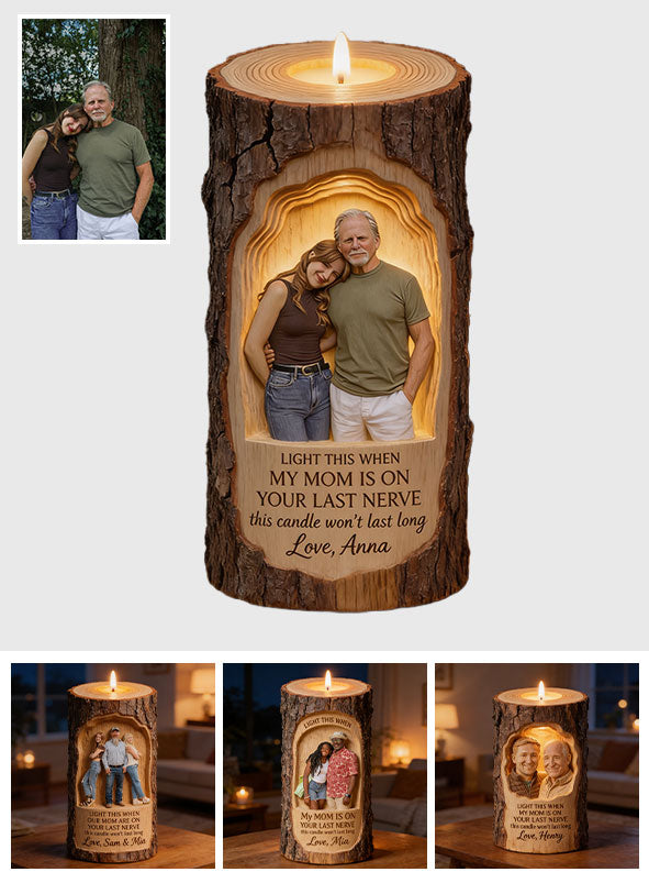 Light This Candle - Personalized Father Custom Shape Wooden Candle Holder
