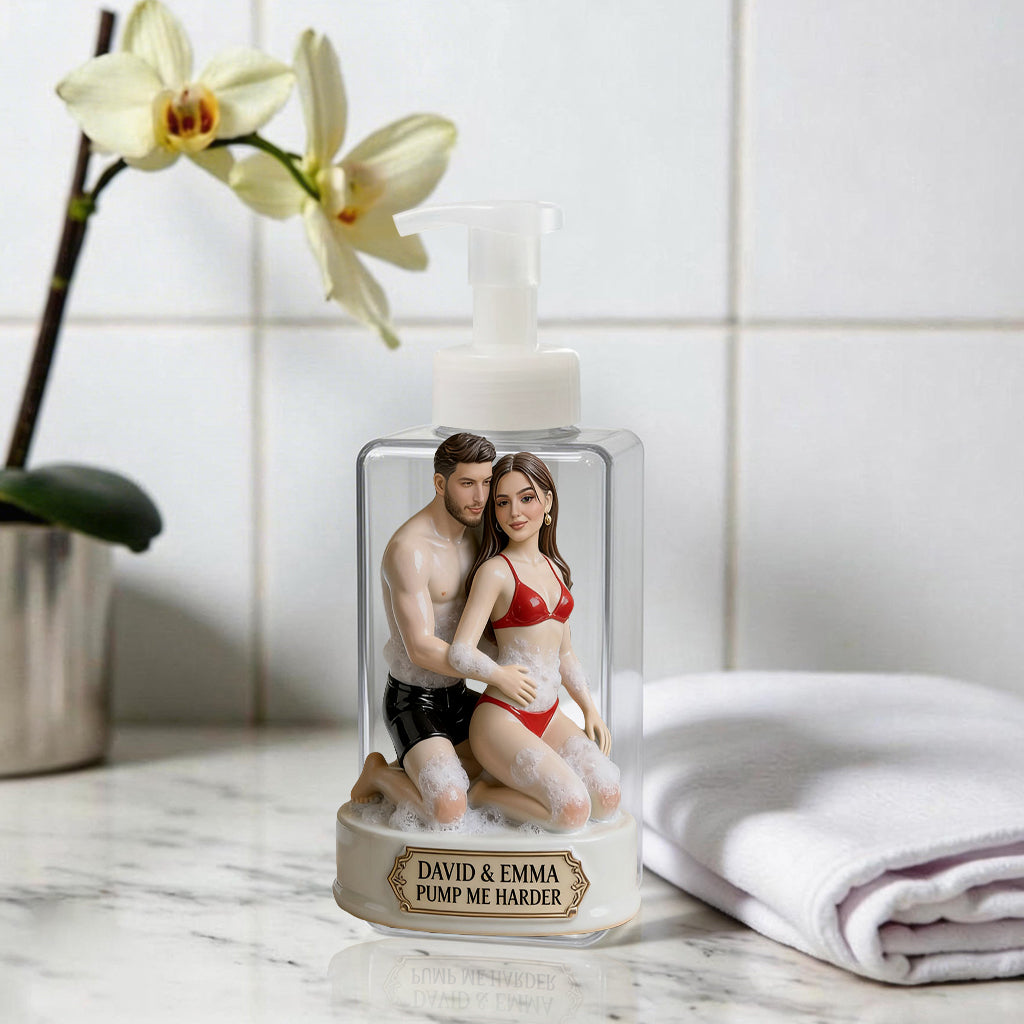 Any Photo Funny Couple Gift - Personalized Spicy Couple Pump Dispenser