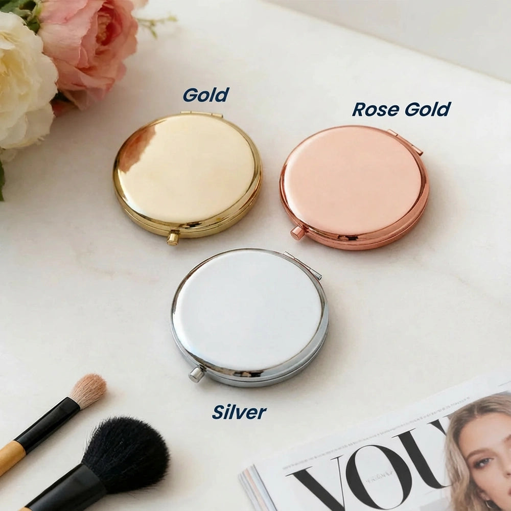 To My Wife Never Forget That I Love You Metal Compact Mirror, Elegant Rose Gold Gift for Her, Sweet Daily Reminder