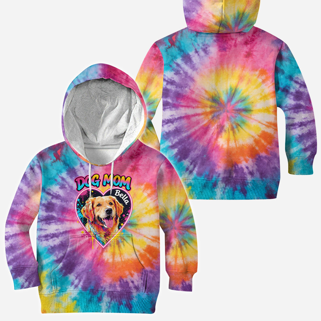 Custom Tie Dye Shirt For Dog Mom/ Dog Dad/ Cat Mom... - Personalized Dog All Over Shirt