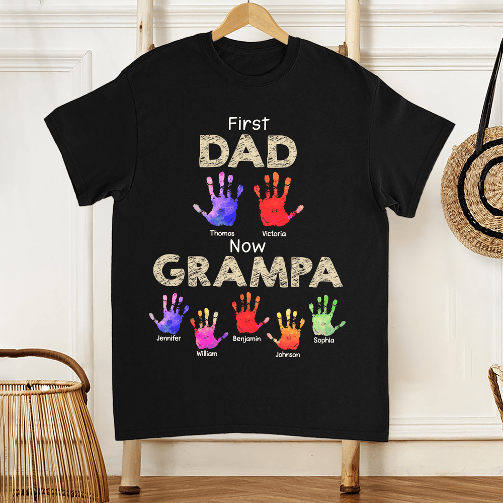 Custom Handprint T-Shirt for Dad or Grandpa – Personalized Gift