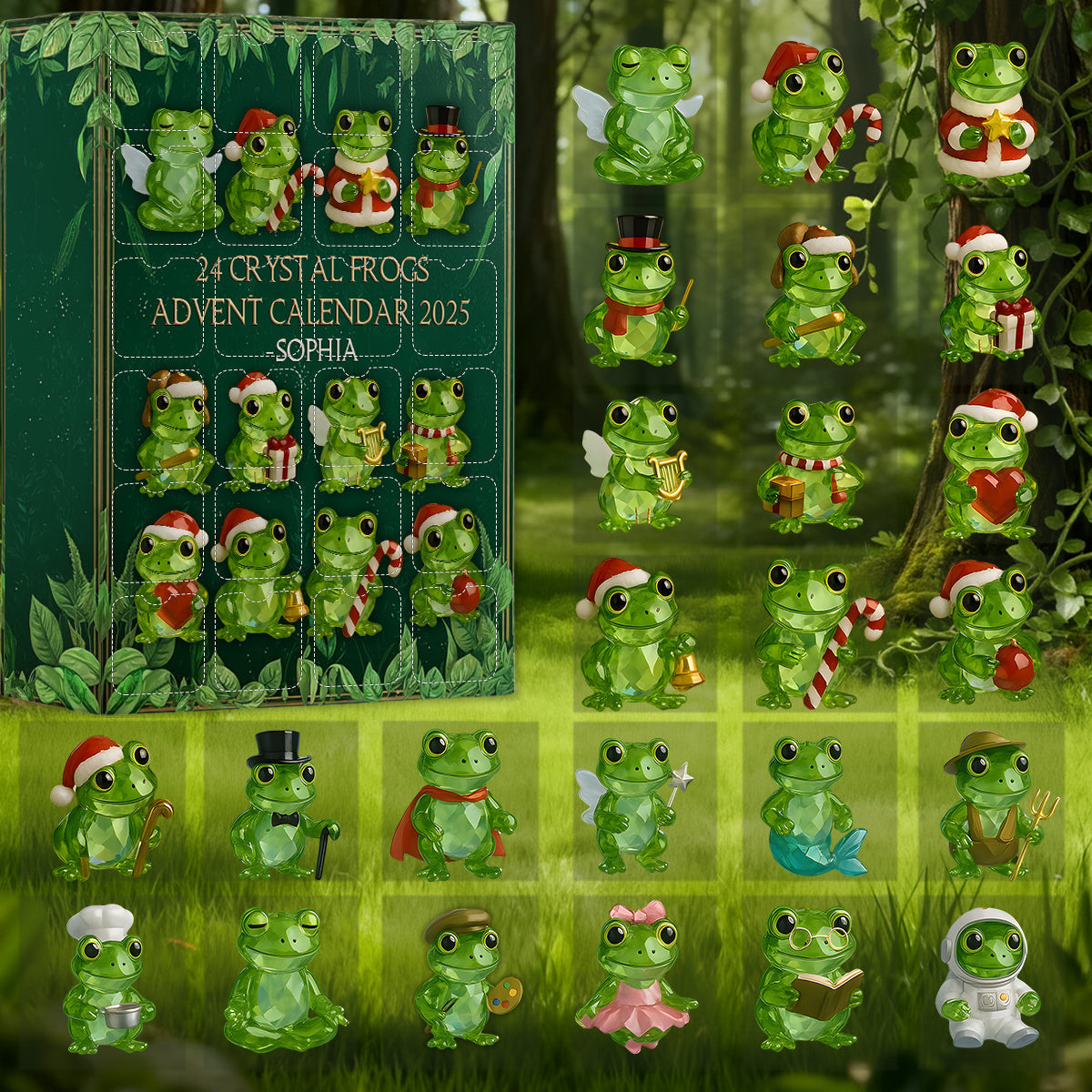 Frog Lovers - Personalized Frog Advent Calendar With Ornaments