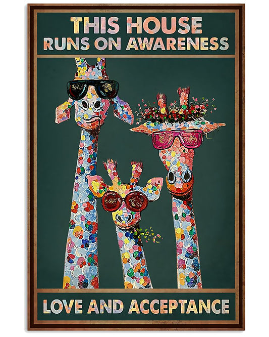 Autism This House Runs On - Awareness Autism Awareness Poster 0921