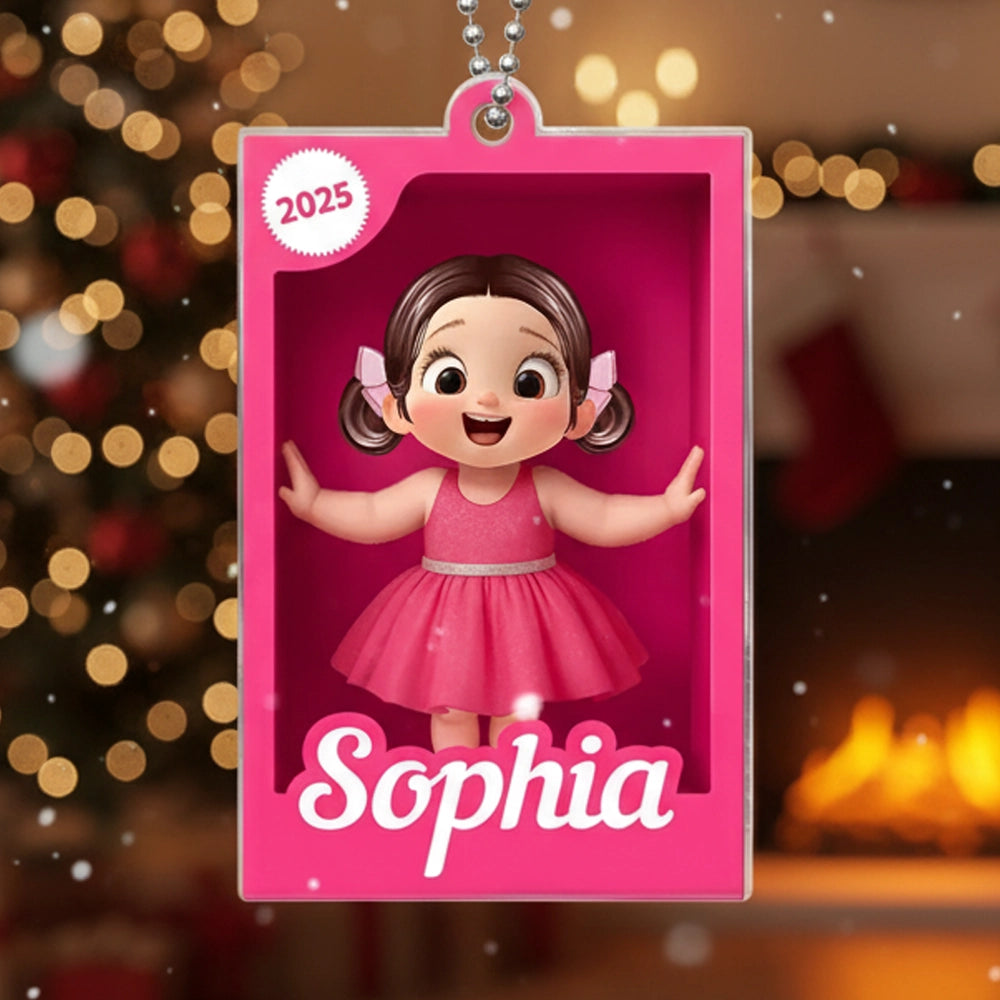 Custom Cartoon Girl Acrylic Ornament for Kids