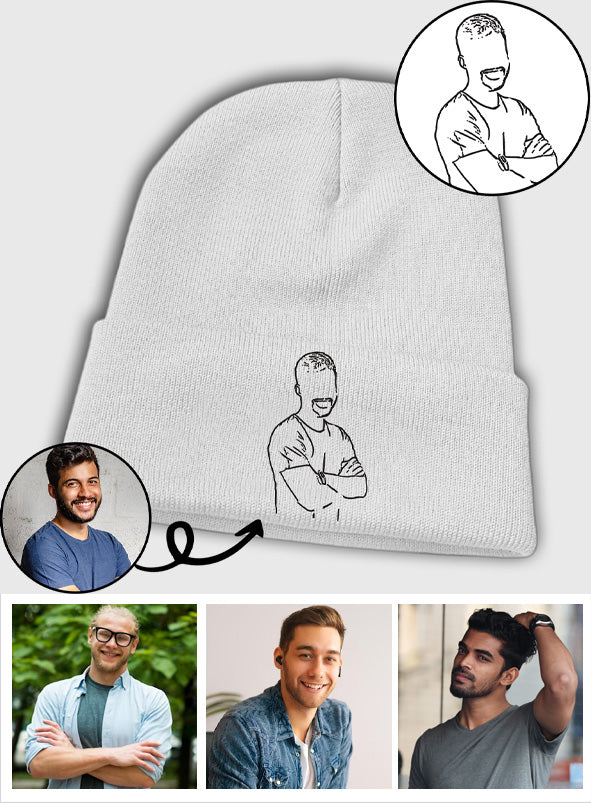 Custom Photo - Personalized Uncle Embroidered Beanie