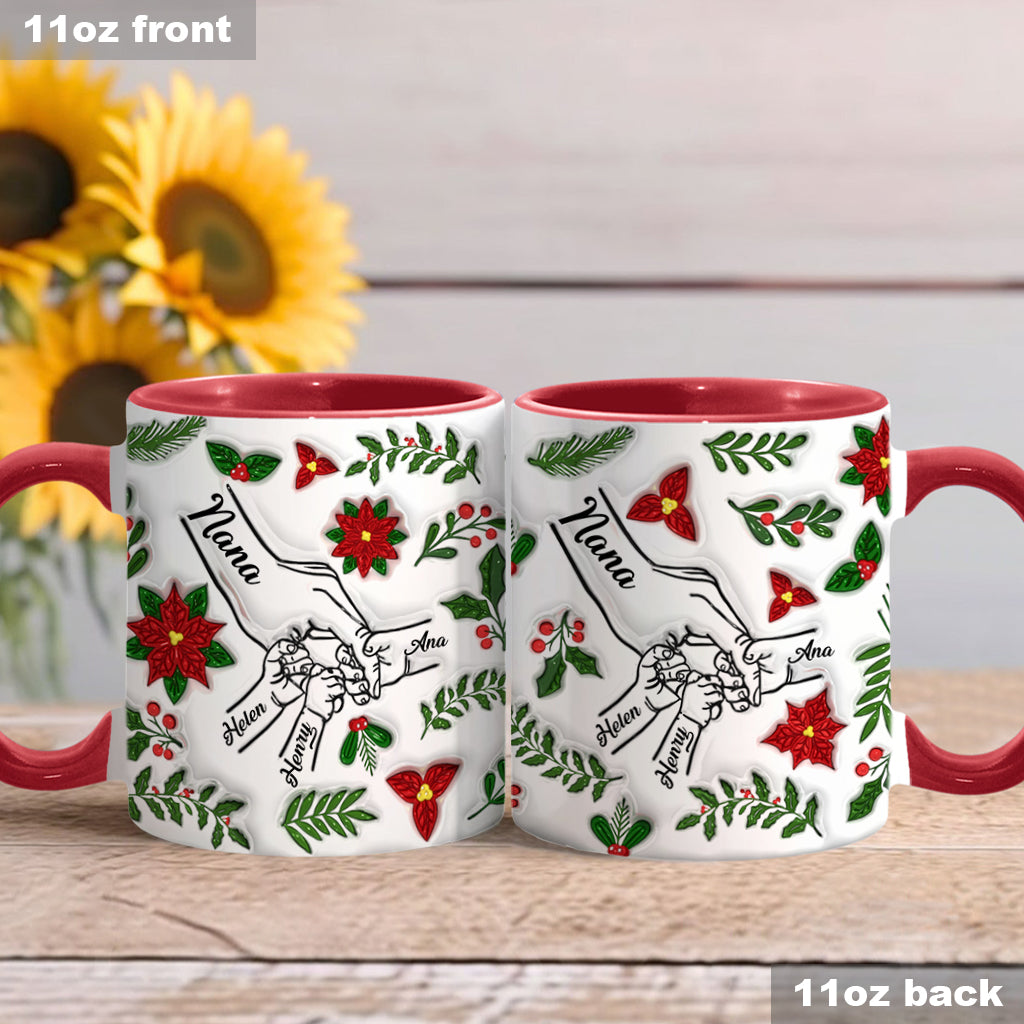 Hold My Hand, Hold My Heart - Personalized Grandma Accent Mug