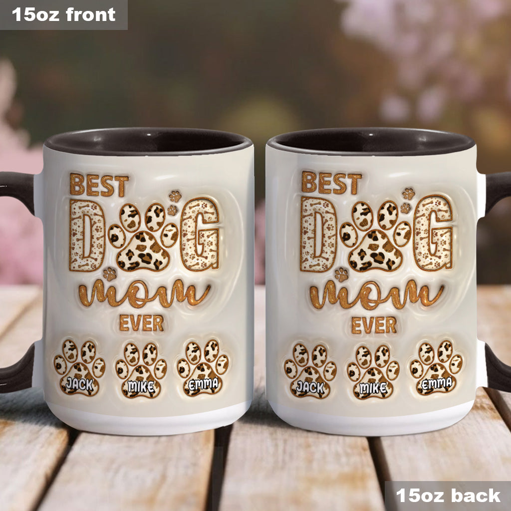 Best Dog Mama Ever - Personalized Dog Accent Mug