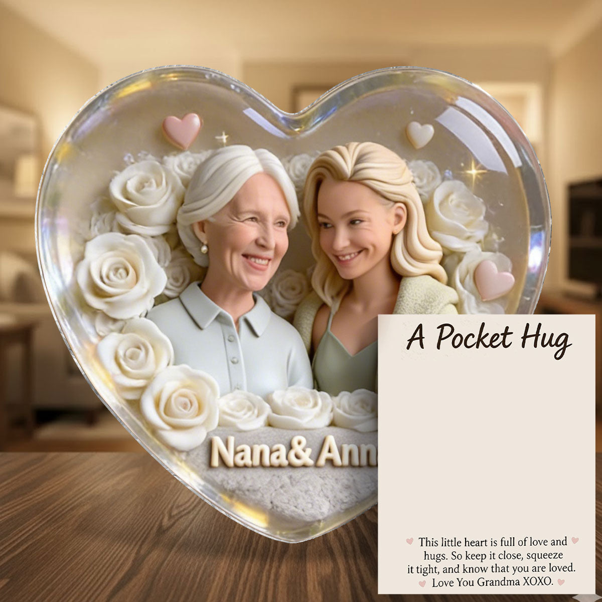 Demo Mother Keepsake Gift, Custom From Any Photo, Brithmonth Flower - Personalized Mother Pocket Hug Card (Copy)