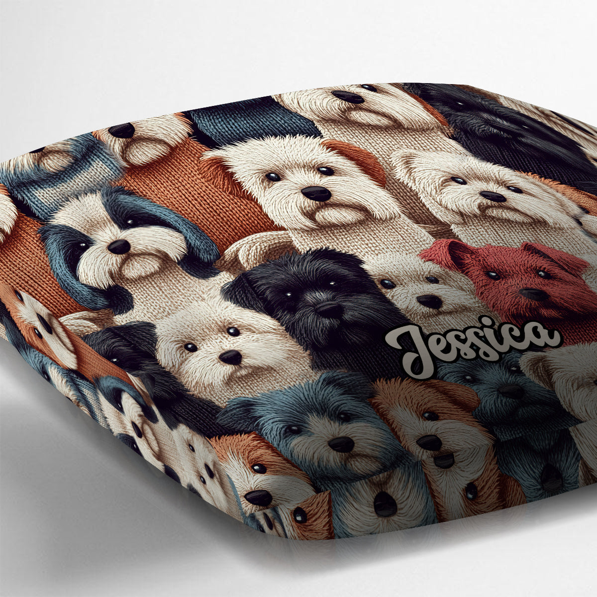 Dog Pattern - Personalized Dog Throw Pillow