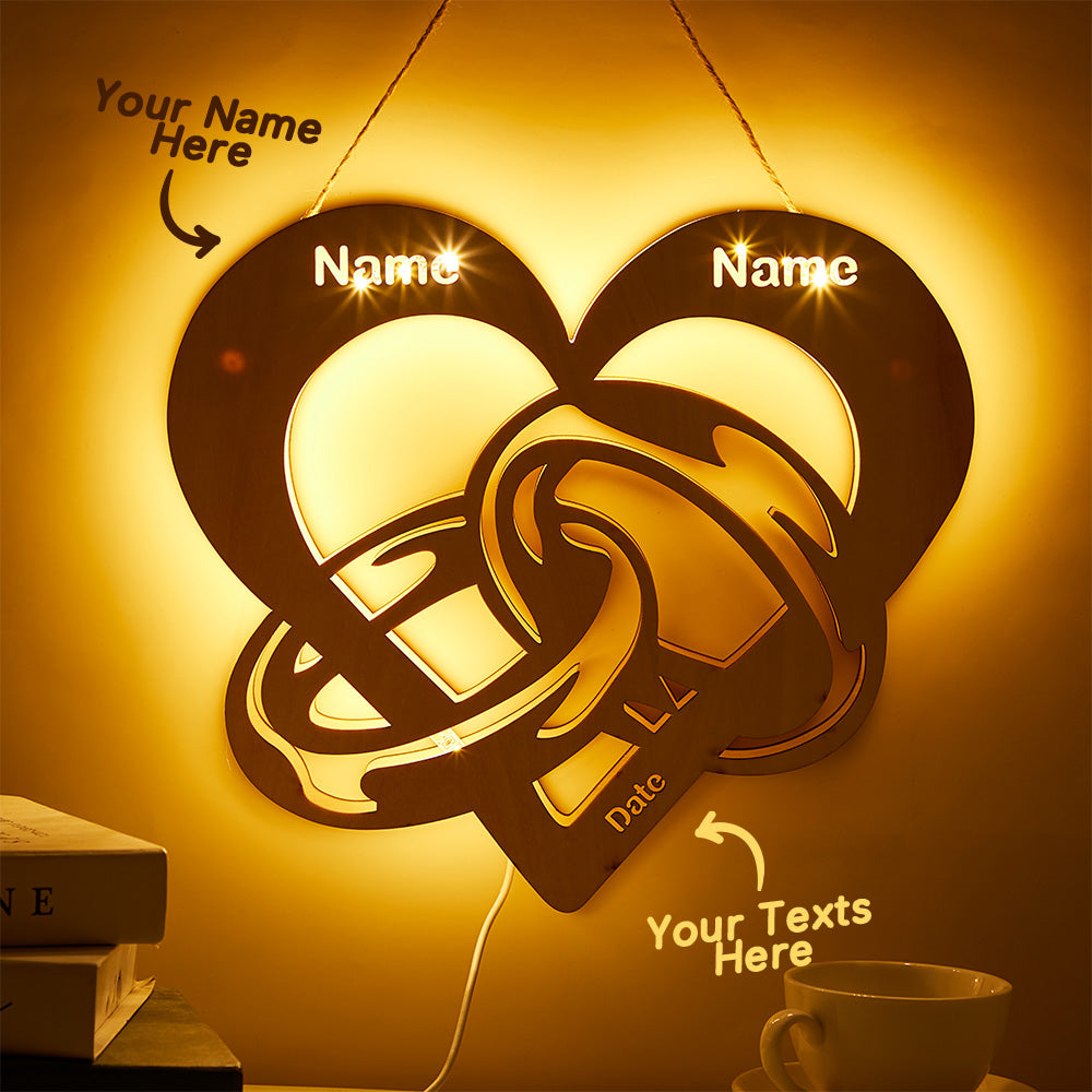 Forever In My Heart - Personalized Couple Heart Lamp