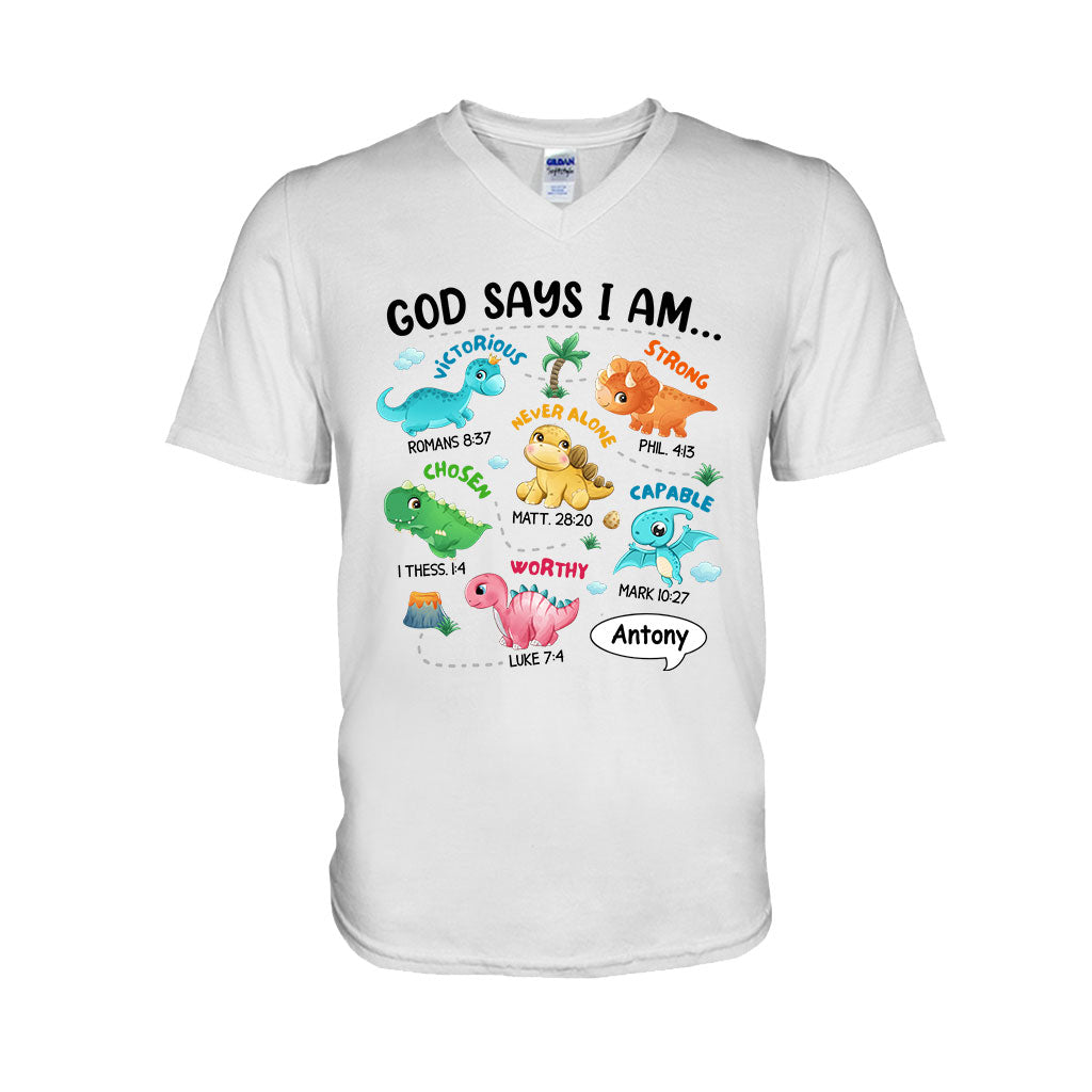 For Grandson Dinosaur I Am - Personalized grandson T-shirt And Hoodie