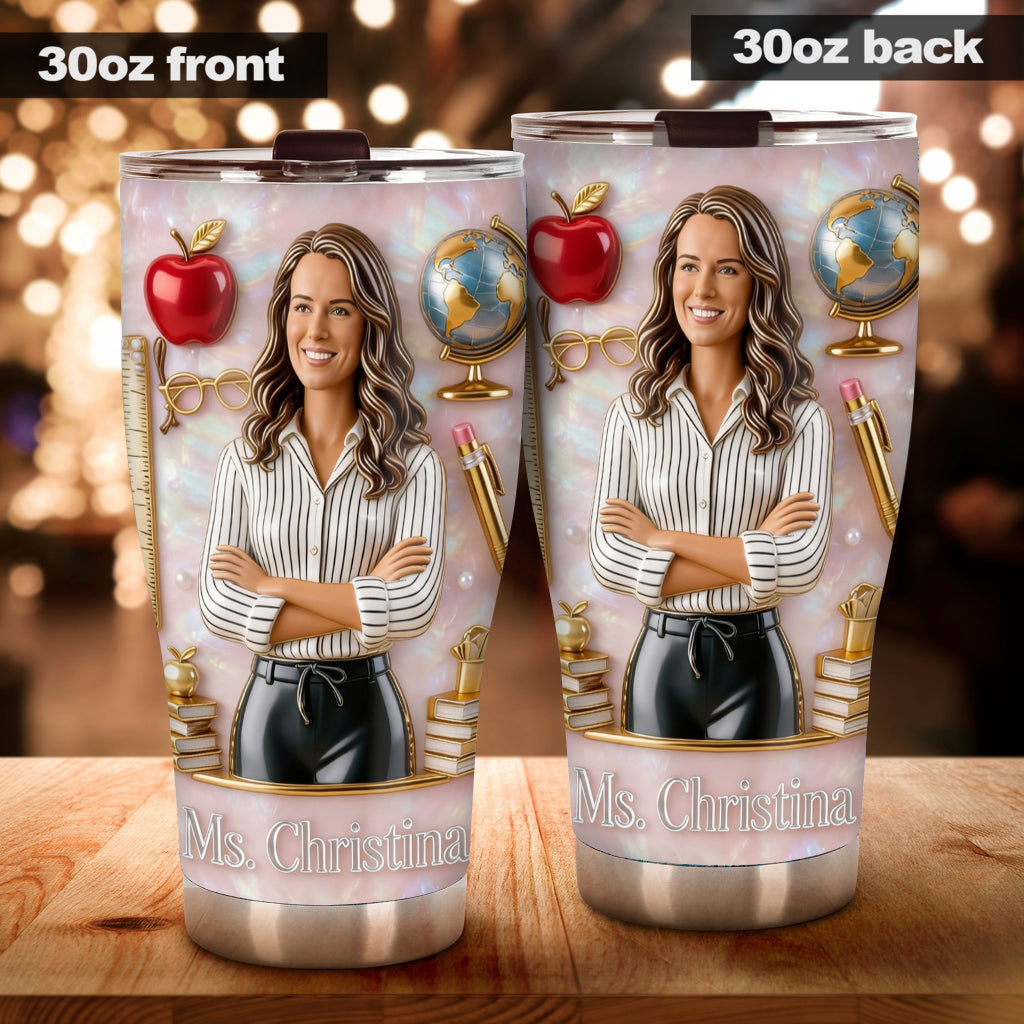 Custom Any Photo Love My Job - Personalized Teacher Tumbler