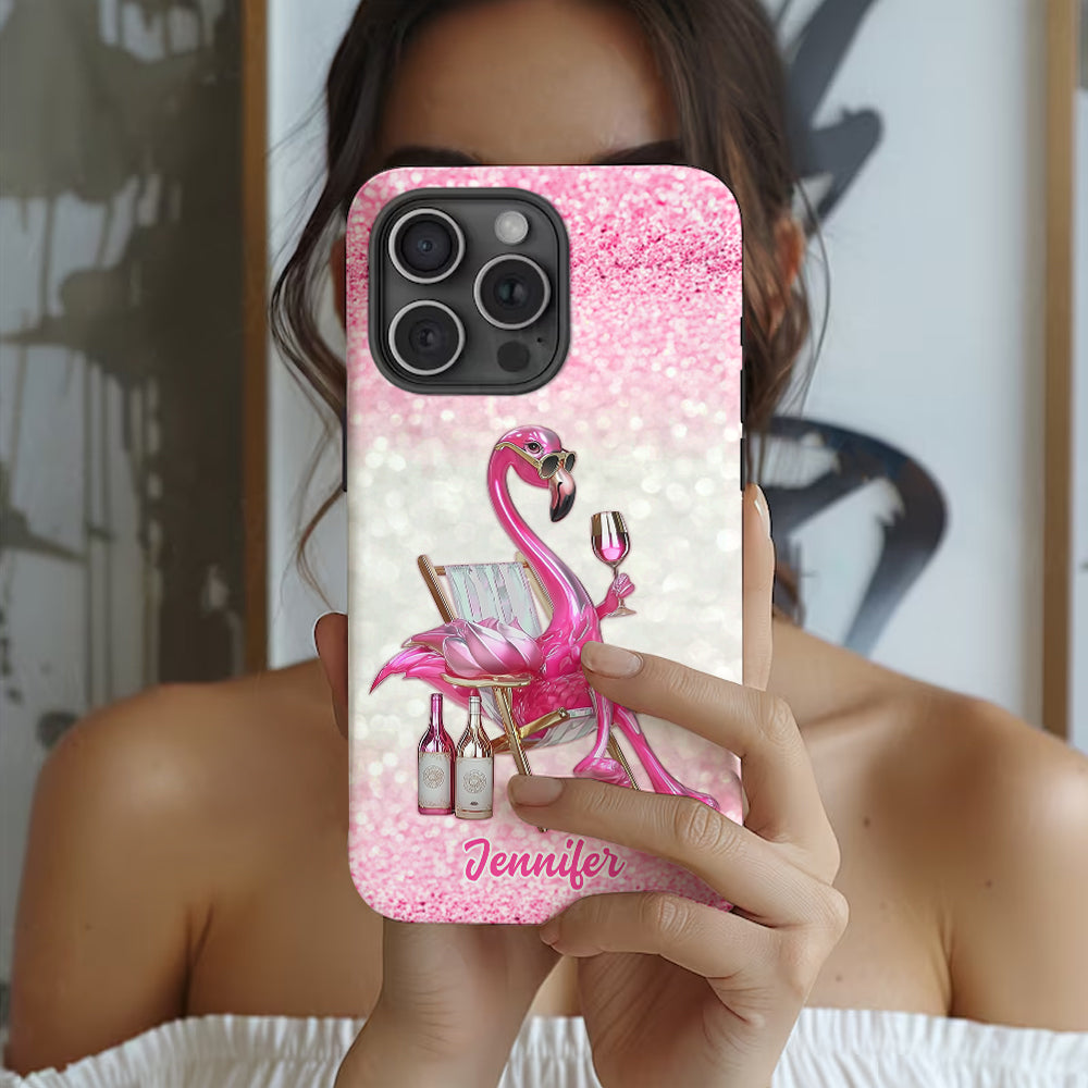 Be a Flamingo In a Flock of Pigeons - Personalized Flamingo Full Print Phone Case