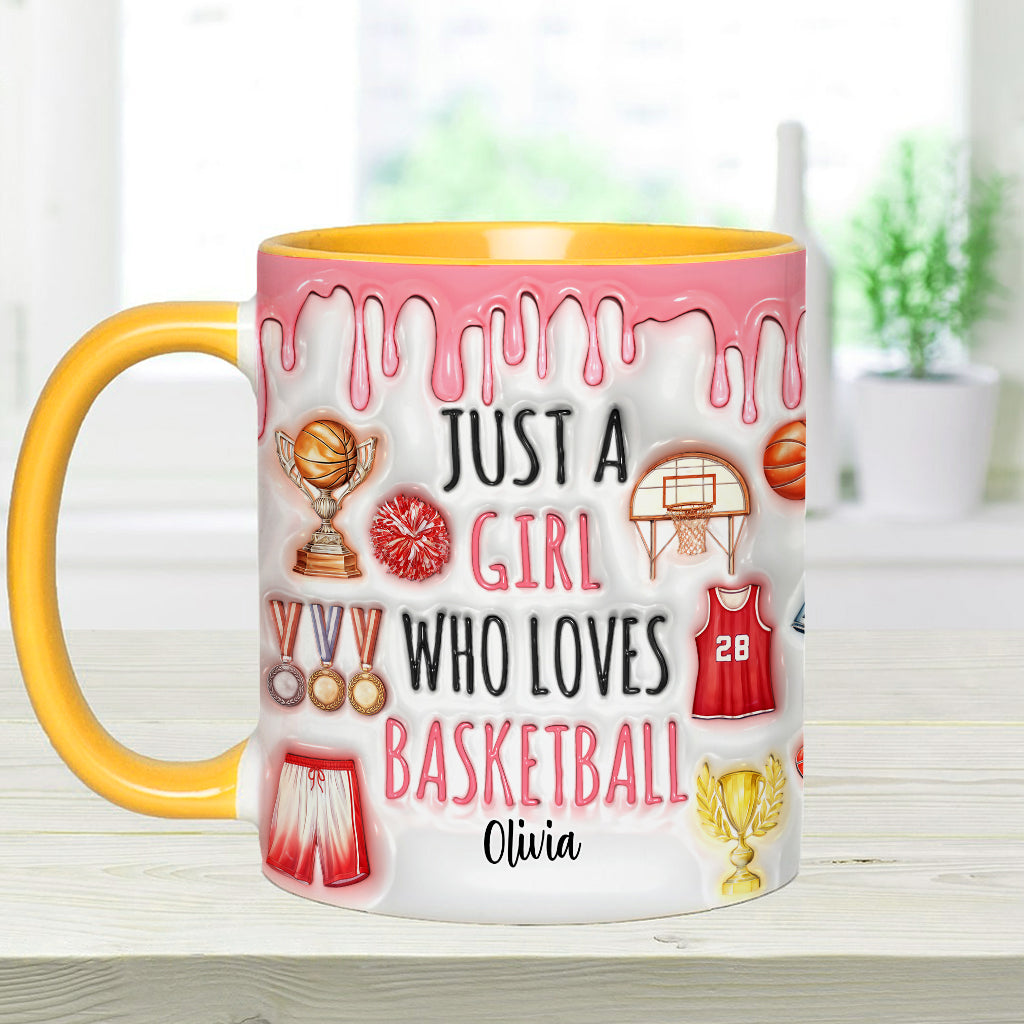 Just A Boy/A Girl Who Loves Basketball - Personalized Basketball Accent Mug