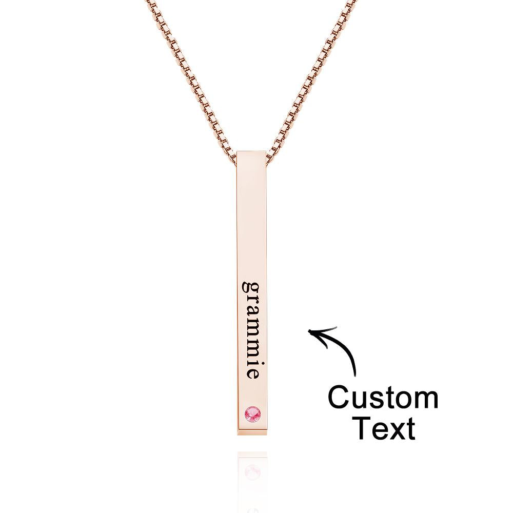 Custom Engraved Birthstone Charm - Personalized Engraved Birthstone Charm
