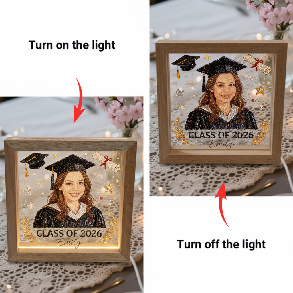 Class Of 2026 - Personalized Graduation Wooden Frame LED Light