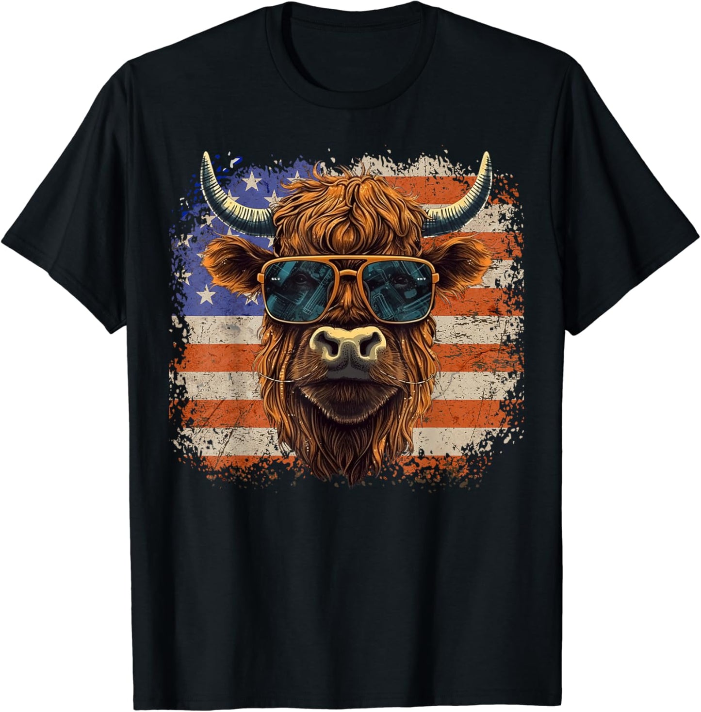 Highland Cow-Fourth of July Highland Cow T-shirt & Hoodie 0624