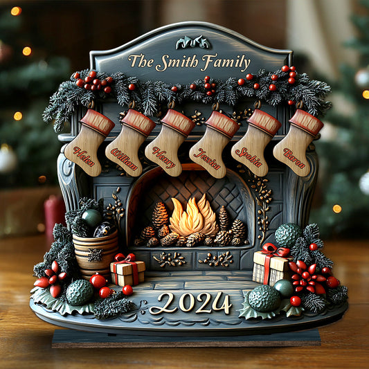 Hanging Stocking - Personalized Family 1 Layered Big Freestanding