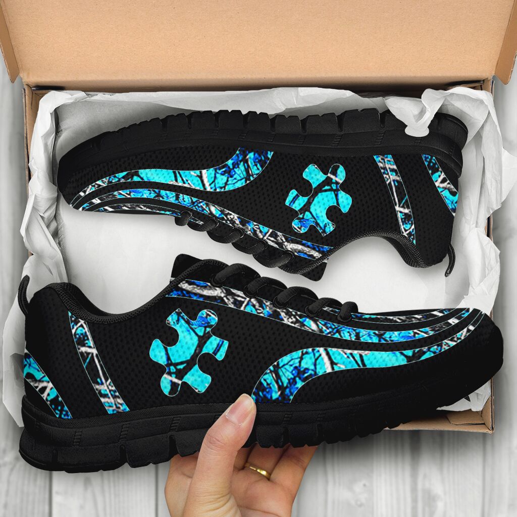Blue Puzzle Piece Autism Awareness Sneakers 0622