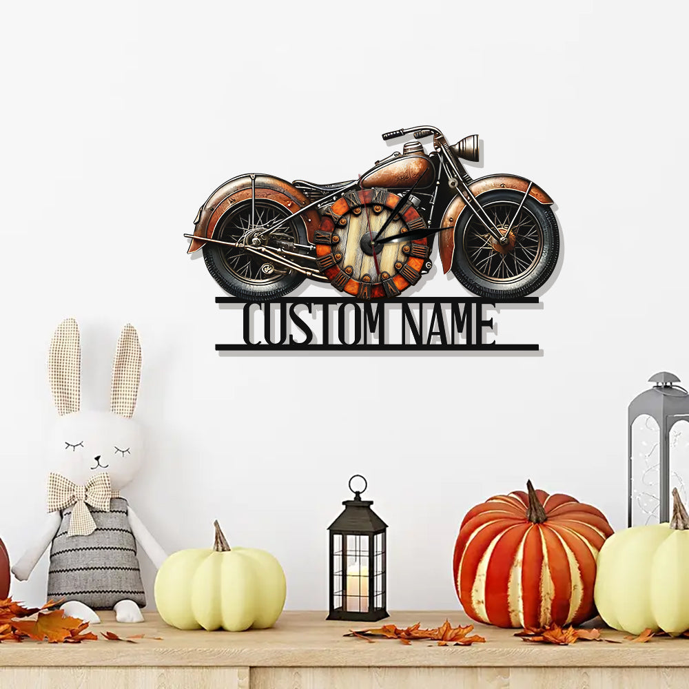 Always Time For A Ride - Personalized Biker LED Light Wall Clock