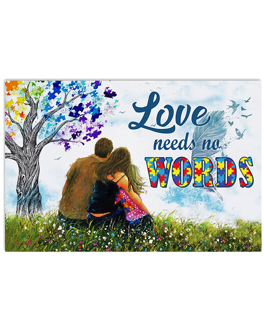 Autism Love Needs No Words - Autism Awareness Poster 0921