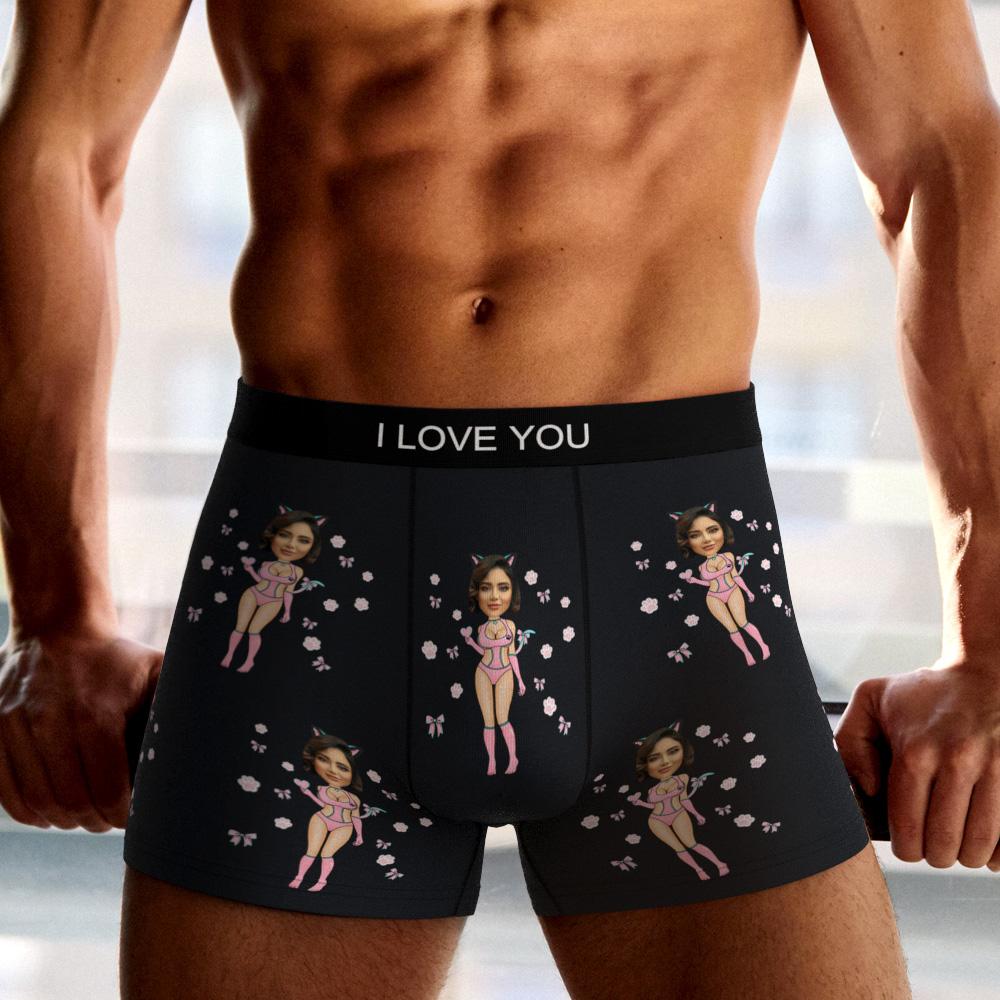Custom Wife Or Girlfriend Face Boxers AR View - Personalized Couple Men's boxer briefs