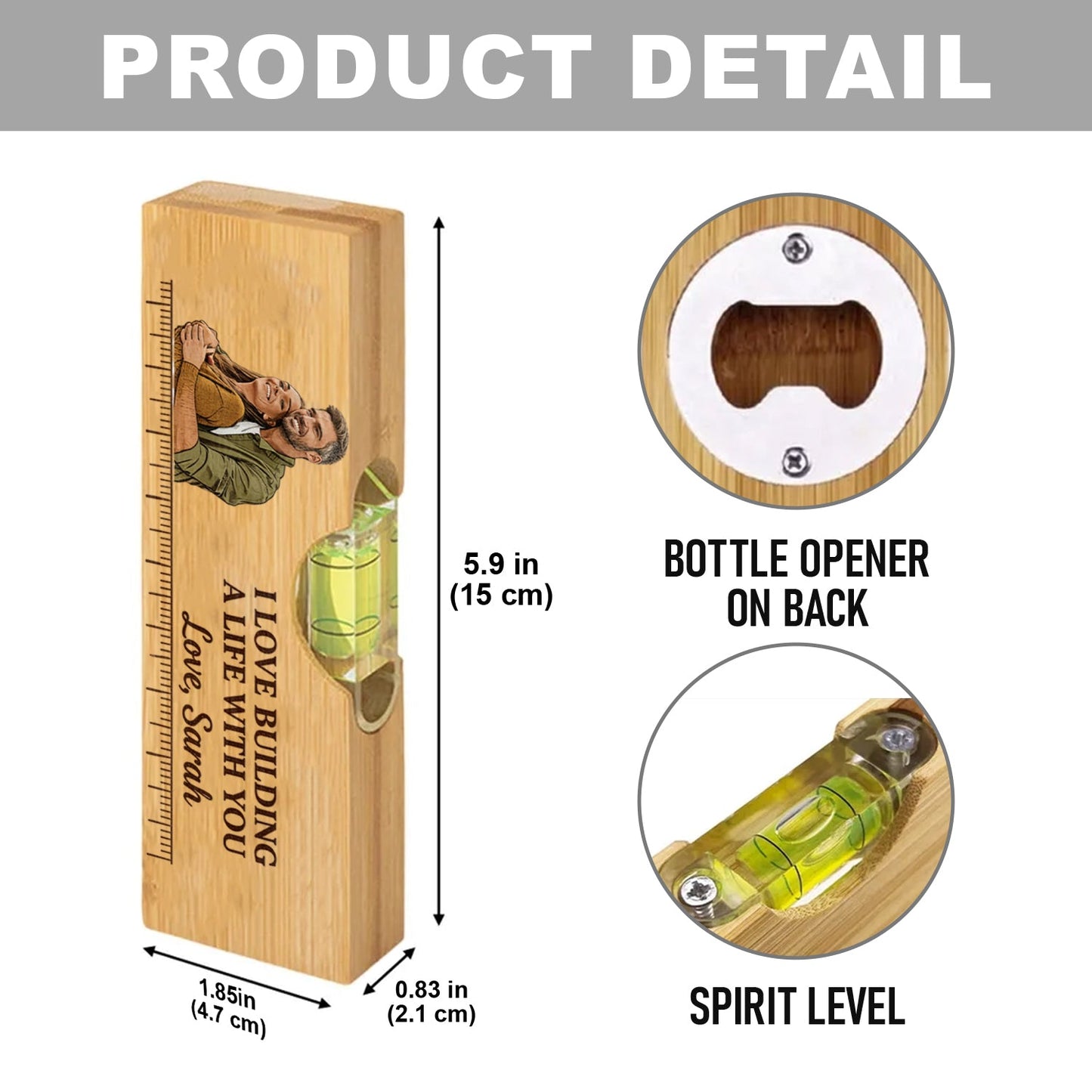 If He Can’t Fix It No One Can - Personalized Couple Spirit Level Bottle Opener