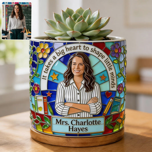 Custom Any Photo - Personalized Teacher Ceramic Plant Pot