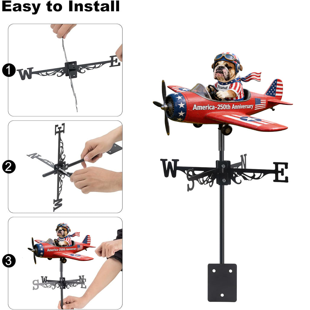 Happy Anniversary - Personalized Dog Weather Vane