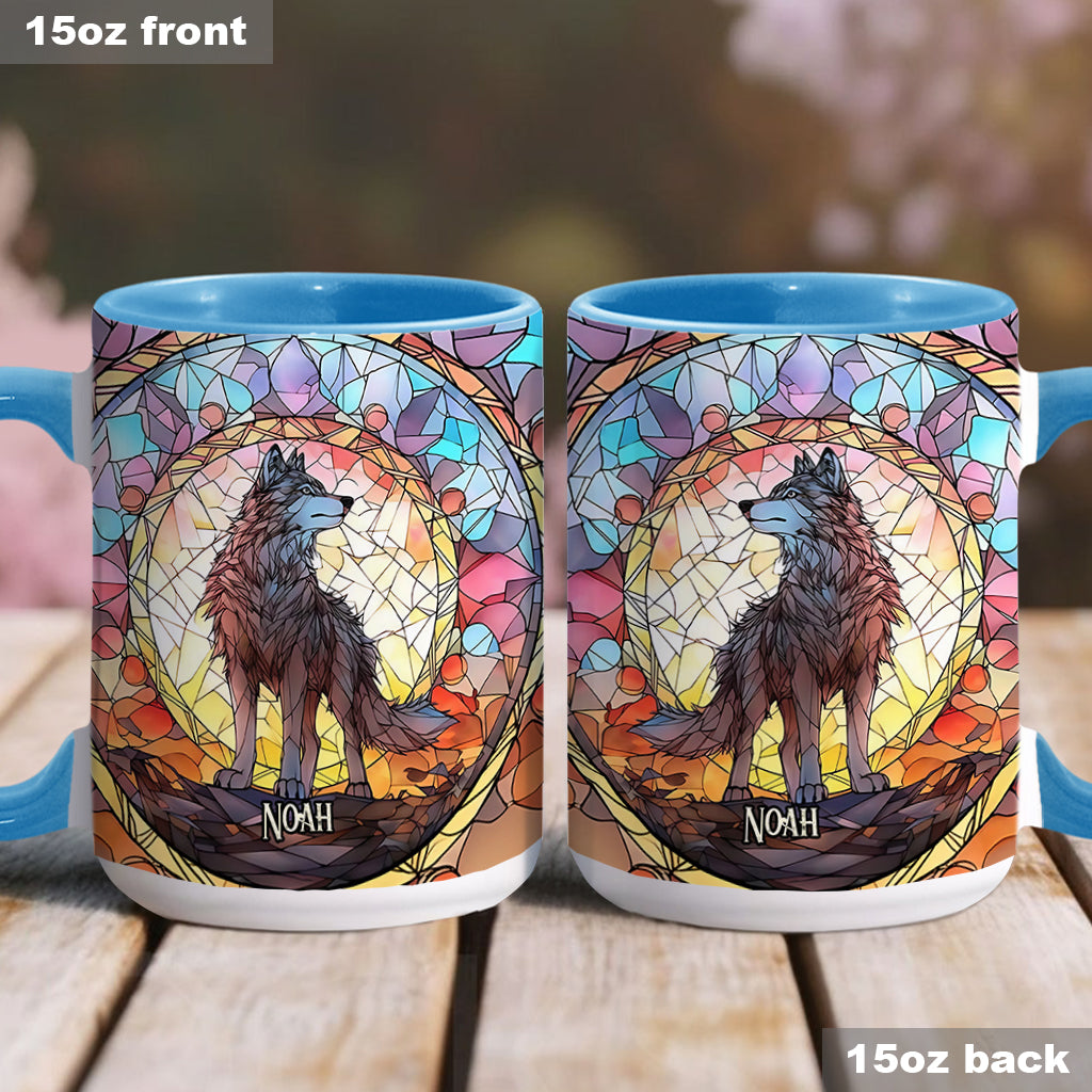 Fierce Spirit - Personalized Wolf Accent Mug