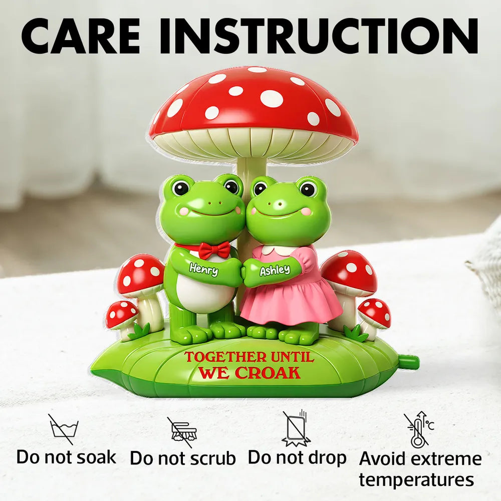 Shaped Acrylic Block Plaque Personalized Frog Love Keepsake Together Until We Croak Sweet Shelf Decor Unique Gift for Wife Husband