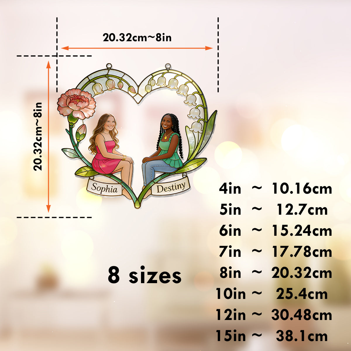 Any Photo If Friends Were Flowers I'd Pick You - Personalized Bestie Window Hanging Suncatcher Ornament