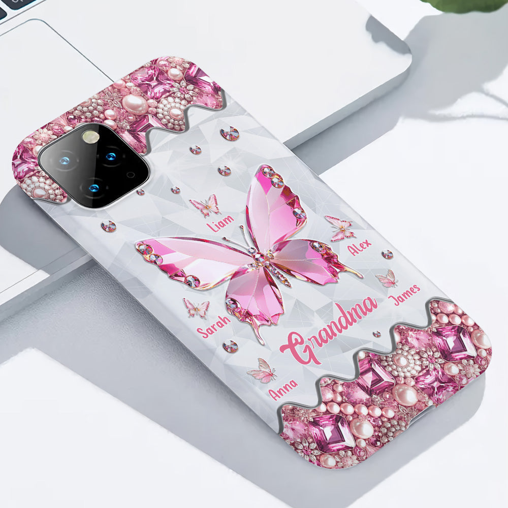 Grandma's Butterflies - Personalized Grandma Full Print Phone Case