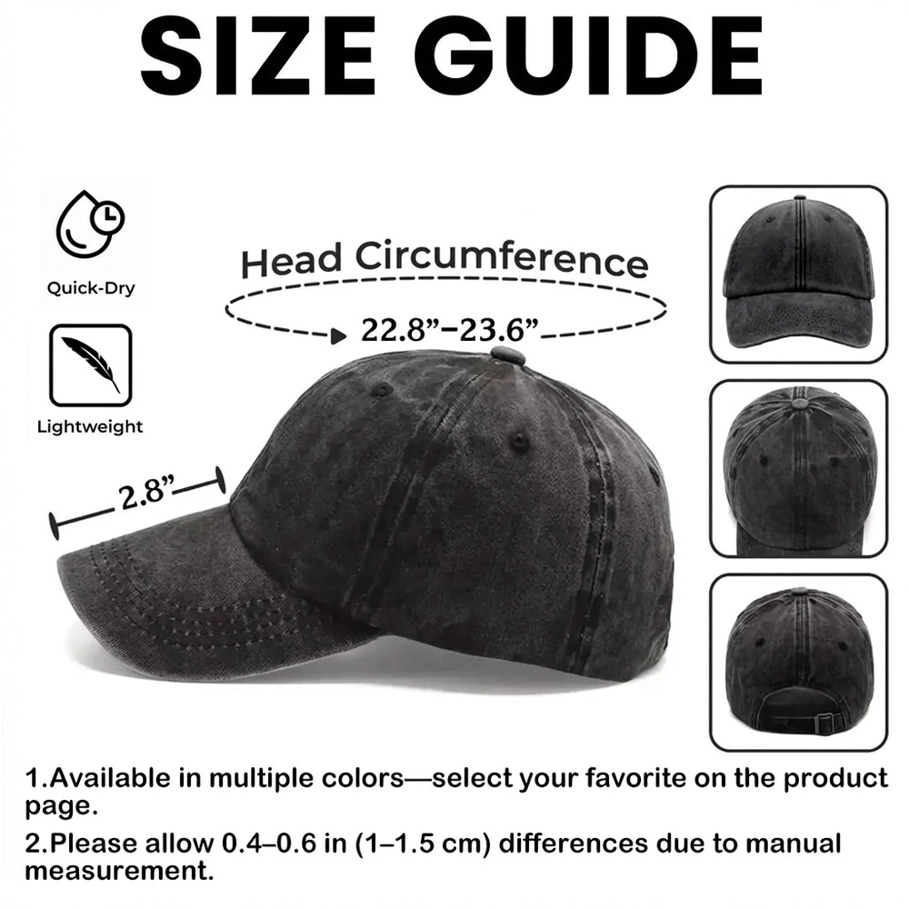 Personalized Washed Denim Baseball Cap with Anchor Icon, Nautical Vintage Look, Unique Gift for Sailors & Dads
