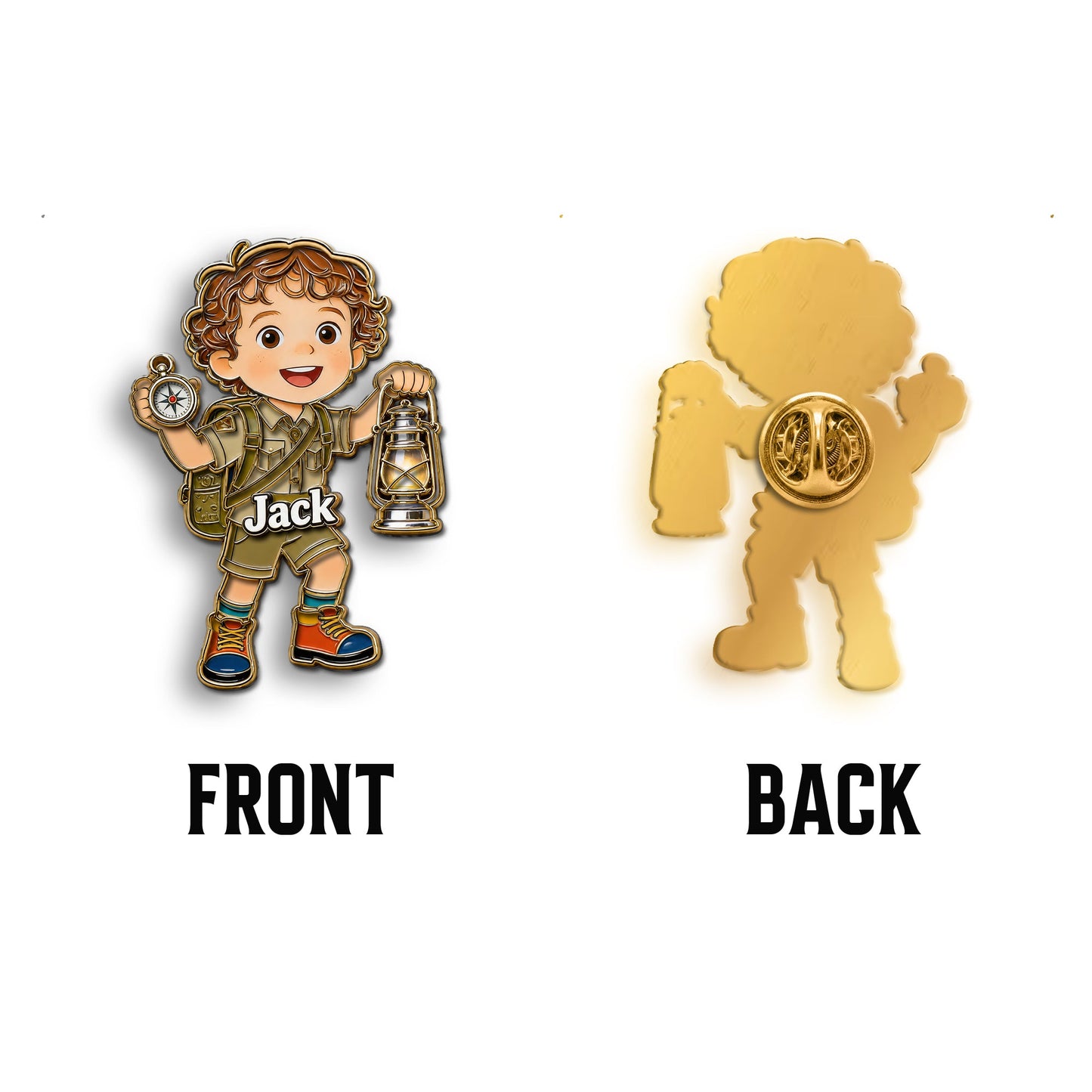 Happy Campers - Personalized Kid 3D Embossed Enamel Pin