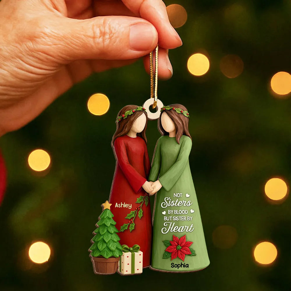 Christmas Wooden Ornament Featuring Friendship Theme · Heartwarming Décor Piece · A Thoughtful Gift for Friends