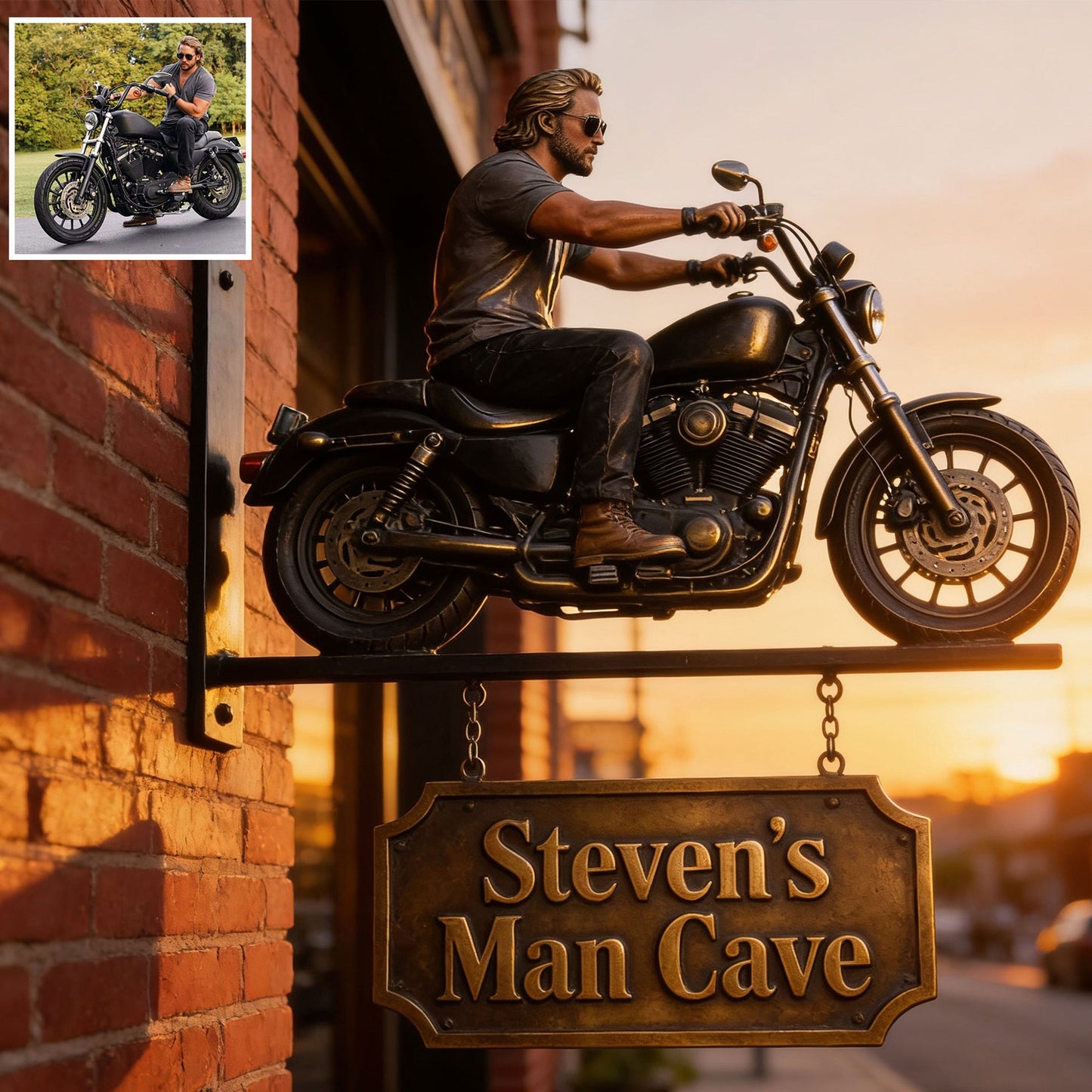 Born To Ride - Personalized Biker Wooden Wall Mount Sign