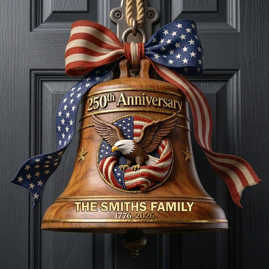 250th Anniversary - Personalize Patriot Shaped Wood Sign With Sash