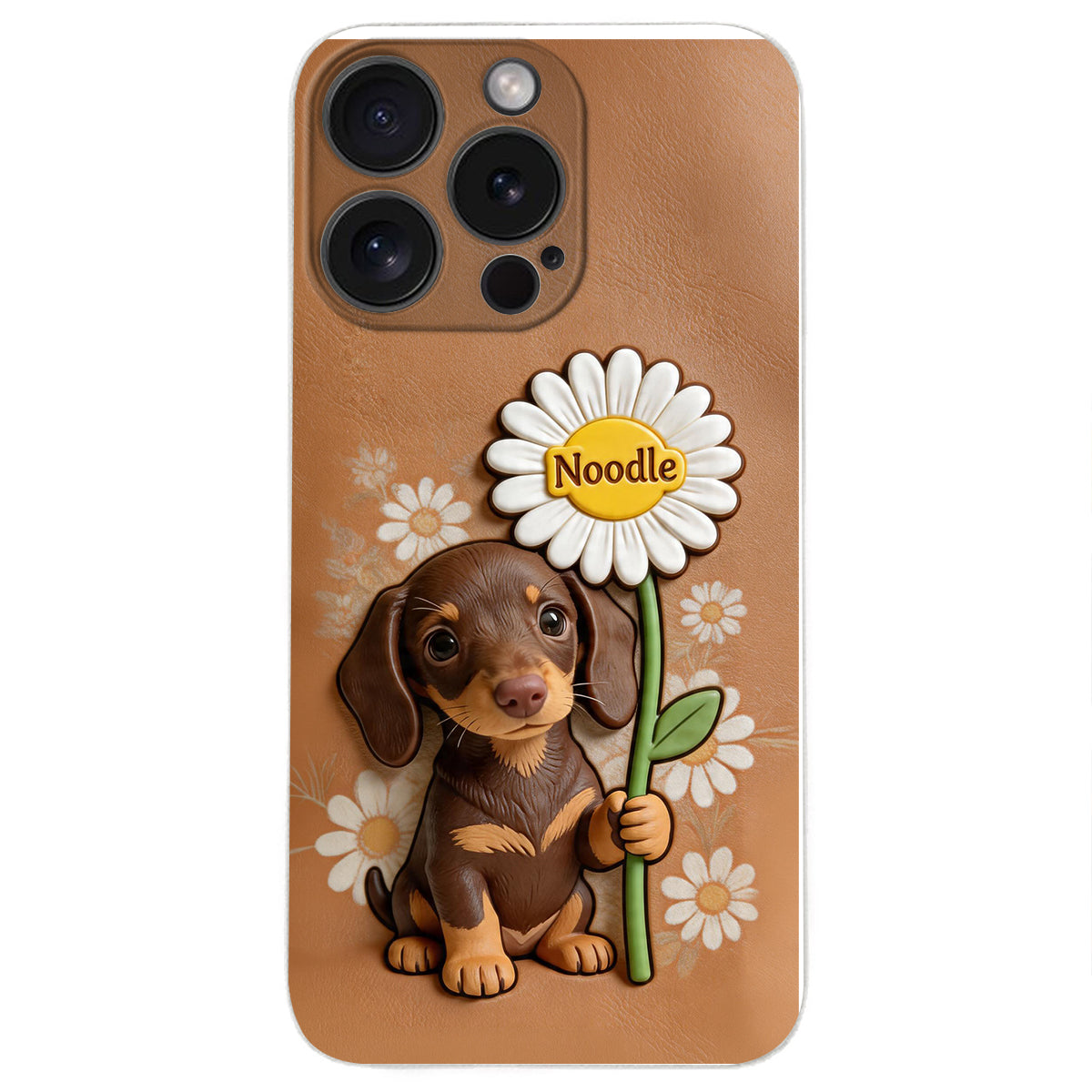 Custom Any Photo - Personalized Dog 3D Embossed Leather Phone Case