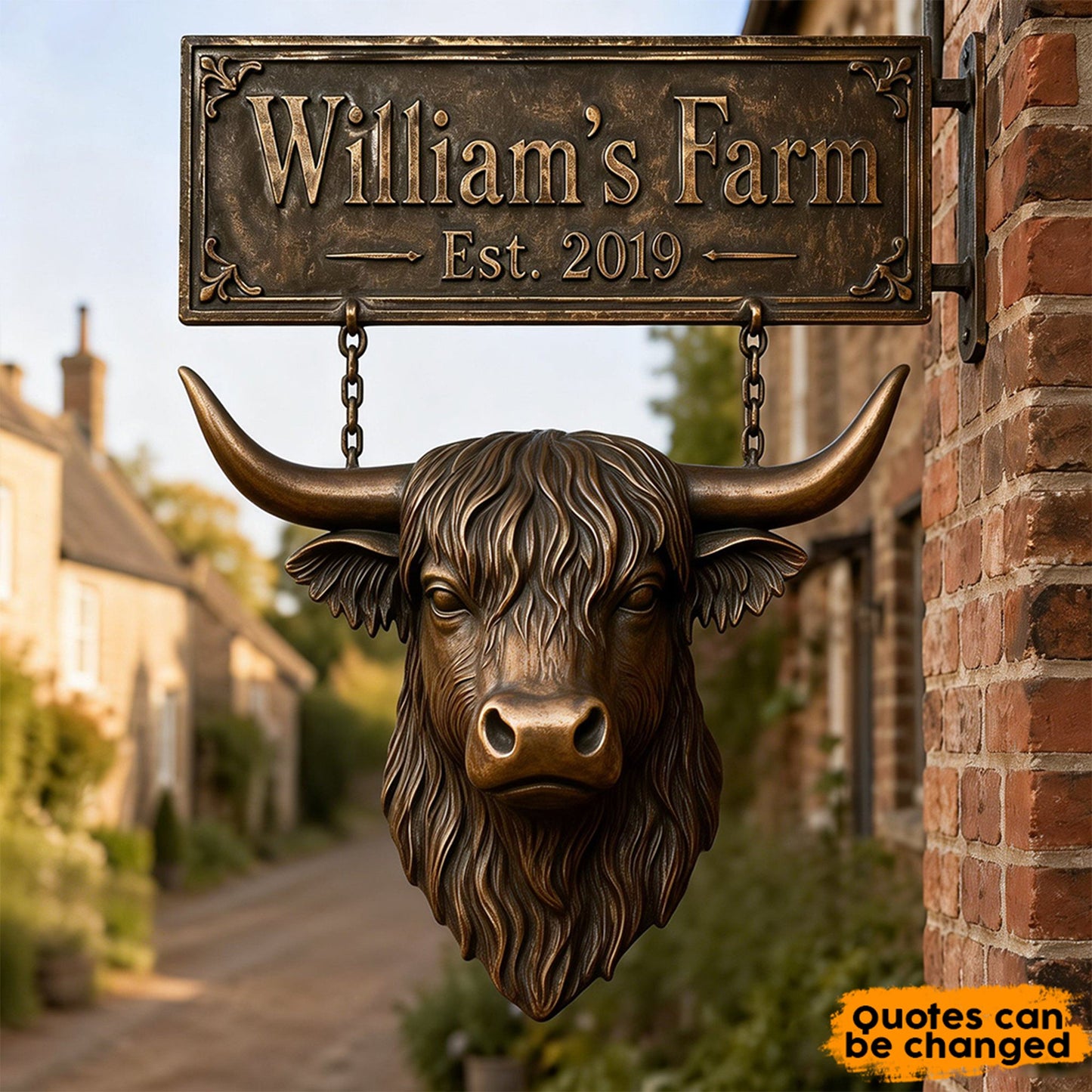 Happy Farm - Personalized Farmer Wooden Wall Mount Sign