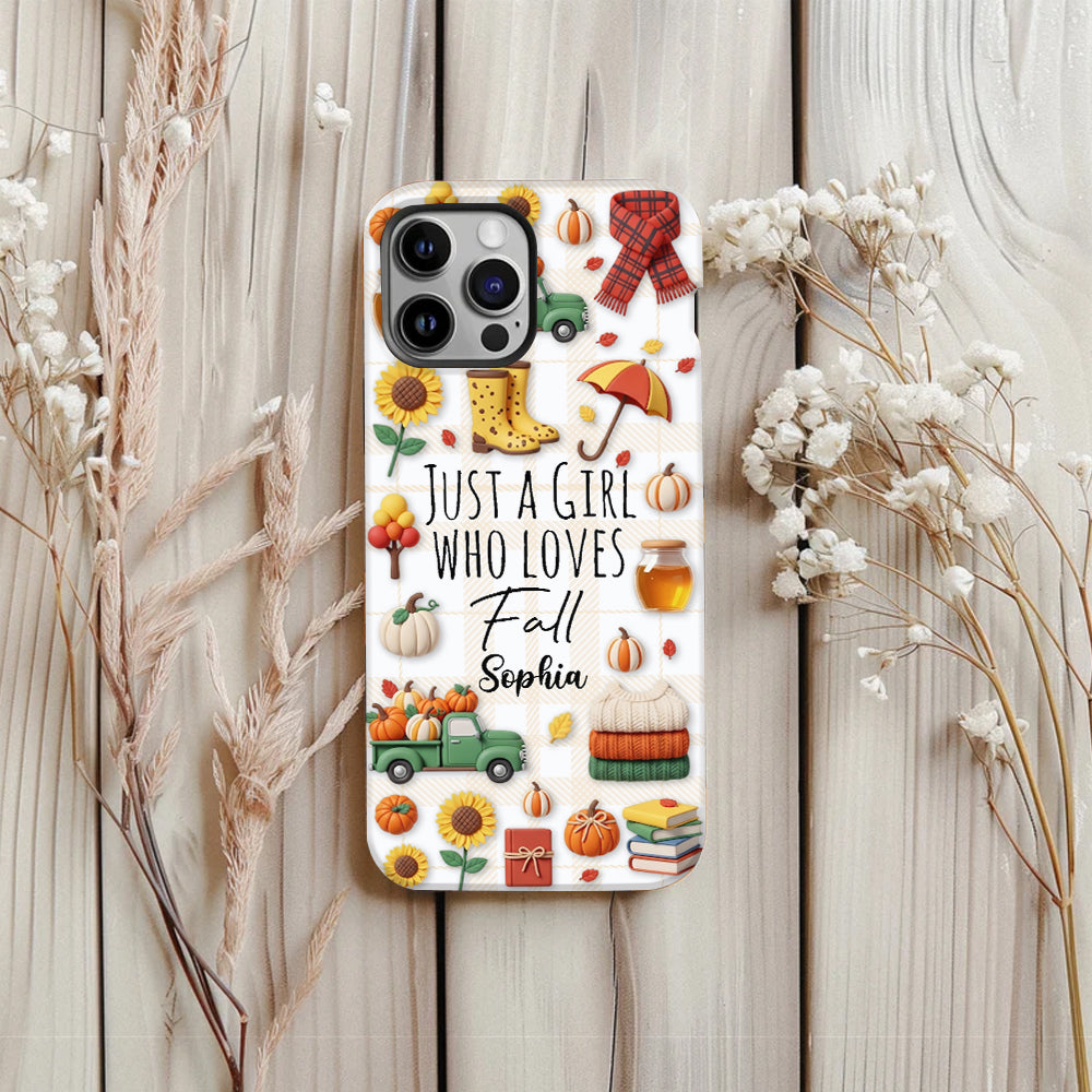 Just A Girl Who Loves Fall - Personalized Autumn Full Print Phone Case