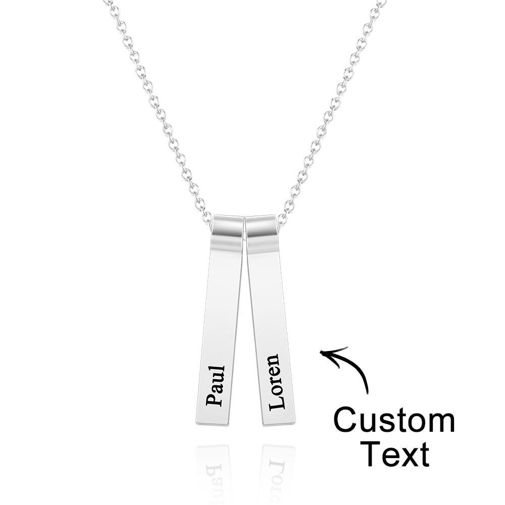 Any Name - Personalized Family Engraved Vertical 1-5 Names Necklace