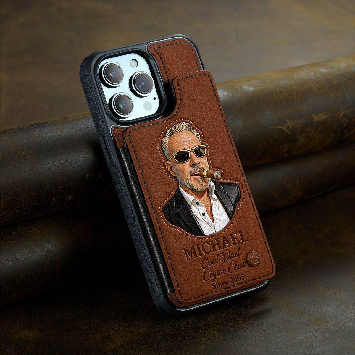 Dad Loves Cigars - Personalized Father Fully Printed Wallet Phone Case