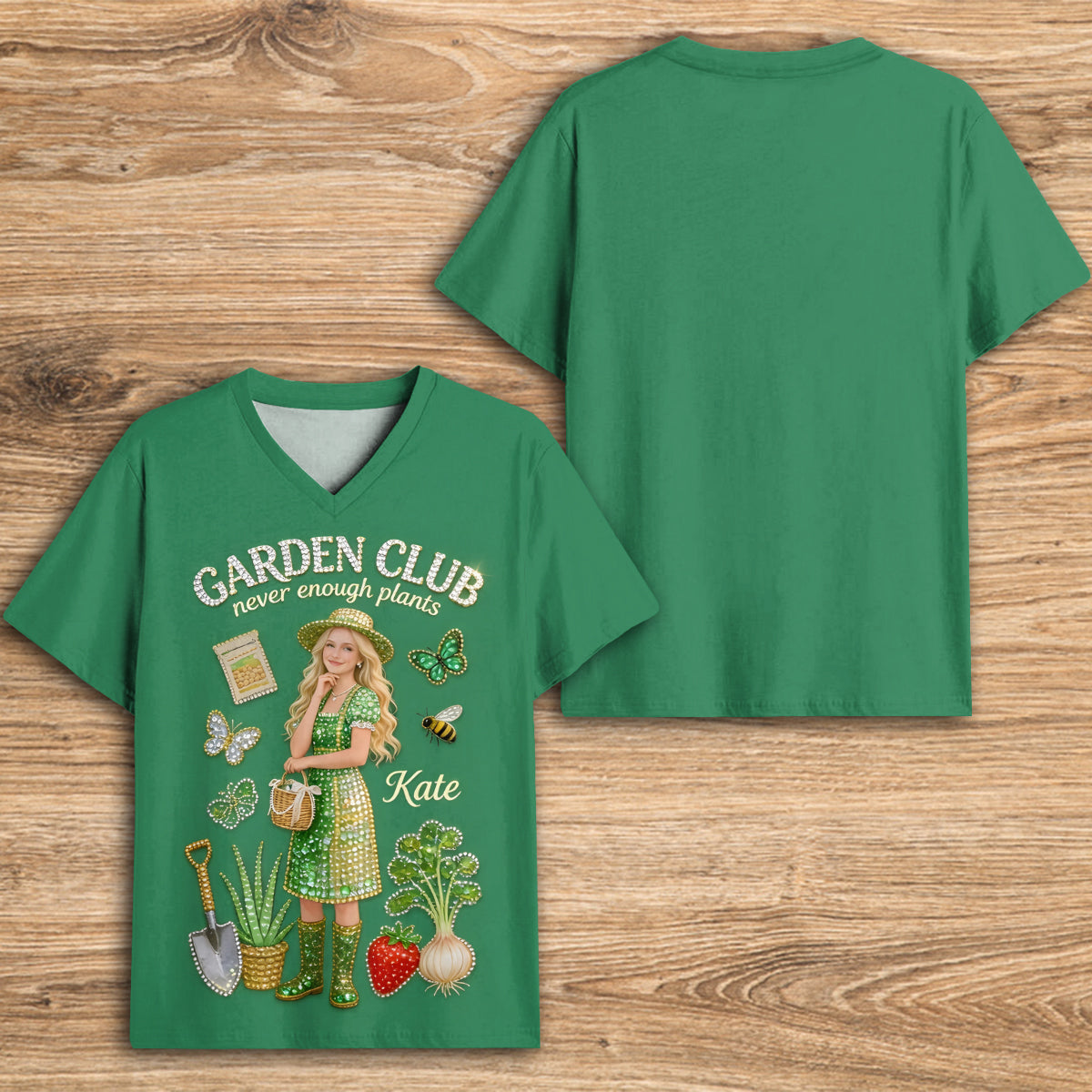 Garden Club - Personalized Gardening Fully Printed V-Neck T-Shirt